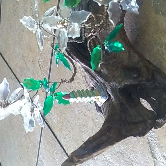 Vintage Handmade Wire Art Tree on Driftwood - Picture 3 of 7